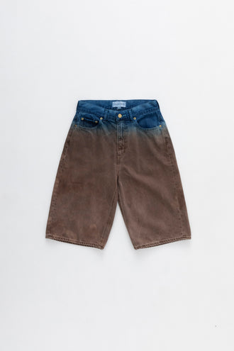 The Turquoise Jean Short Indigo Brown