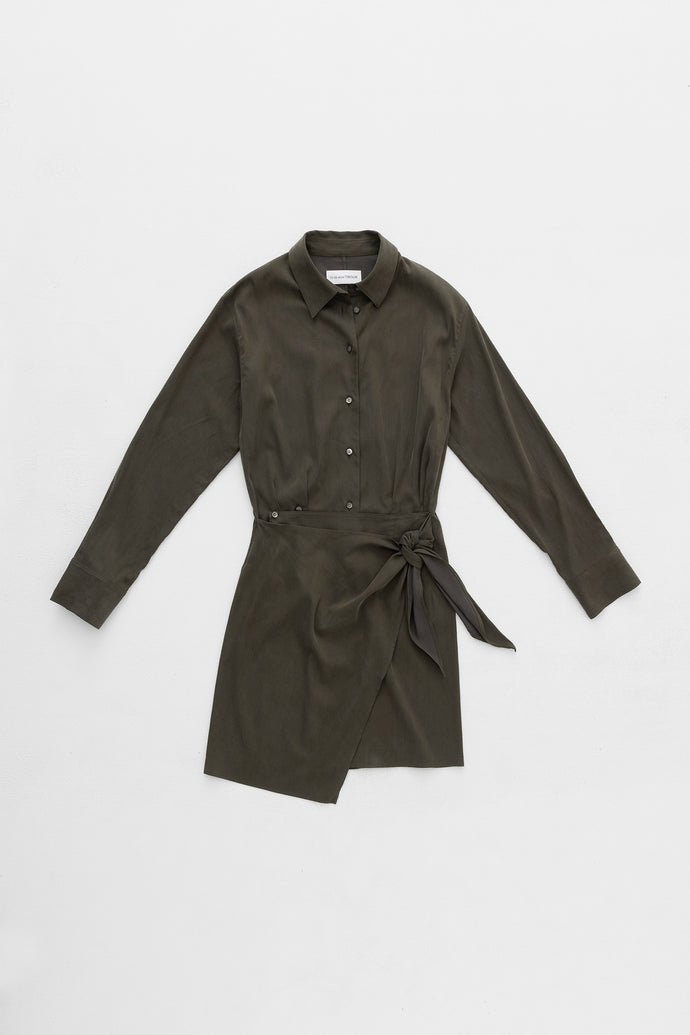 Wrap Shirt Dress D.Olive