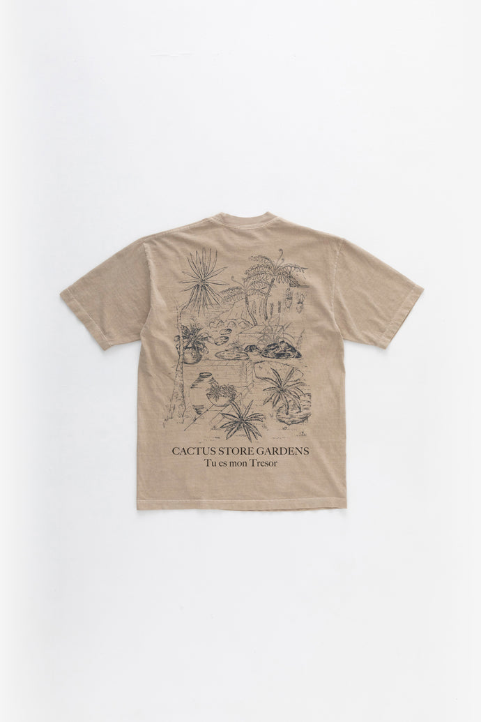 Cactus Store Drawing T-shirt Beige