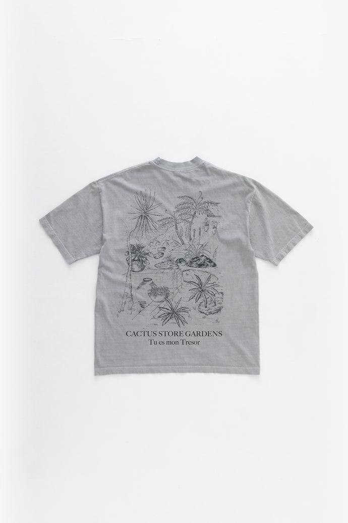Cactus Store Drawing T-shirt Grey