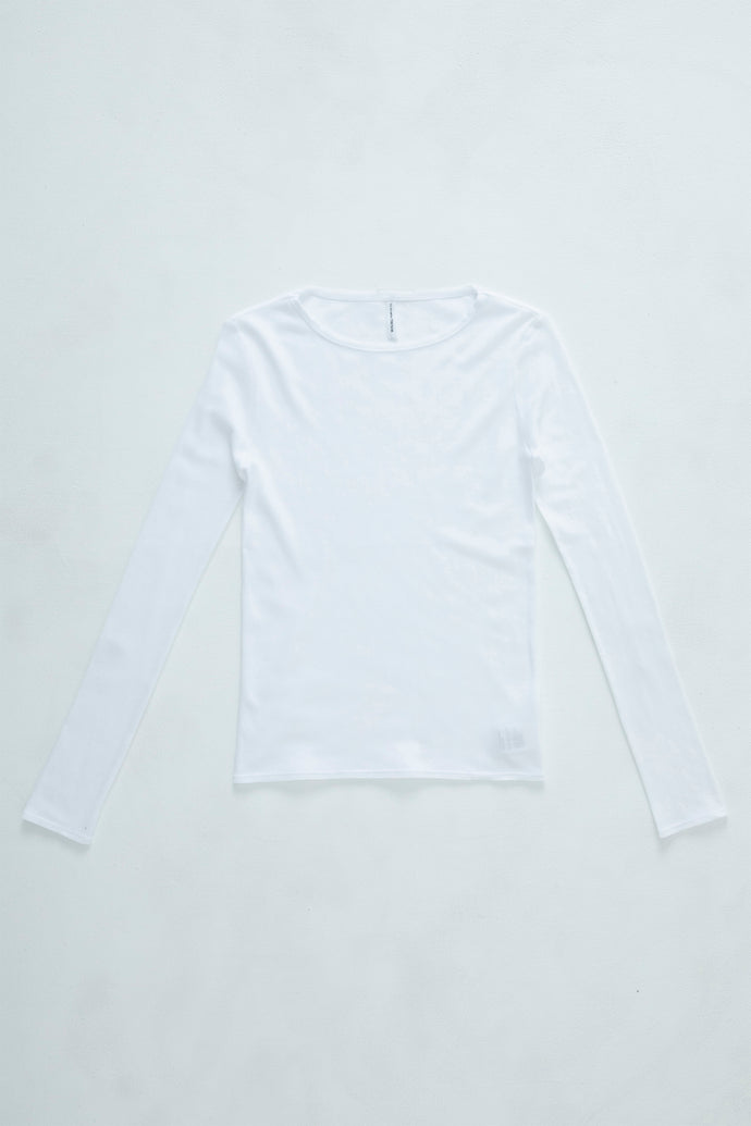 Cut-off long sleeve top White