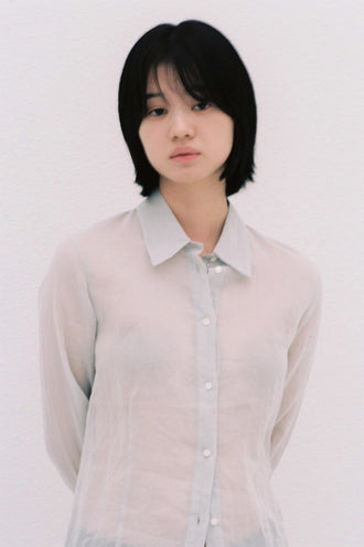 Cotton Lawn Sheer Shirt L.Grey
