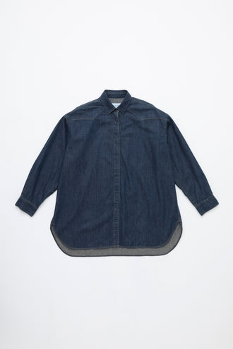 The Turquoise Oversized Denim Shirt Solid 1wash