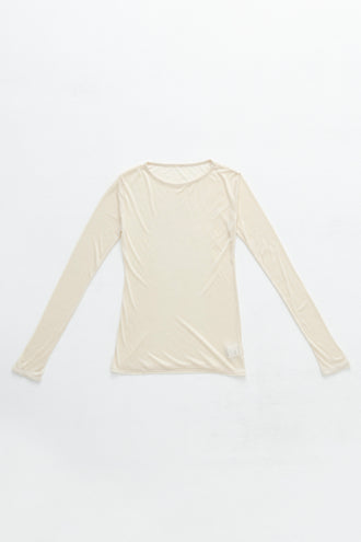 Crew Neck Top Cashmere-Blended Ivory