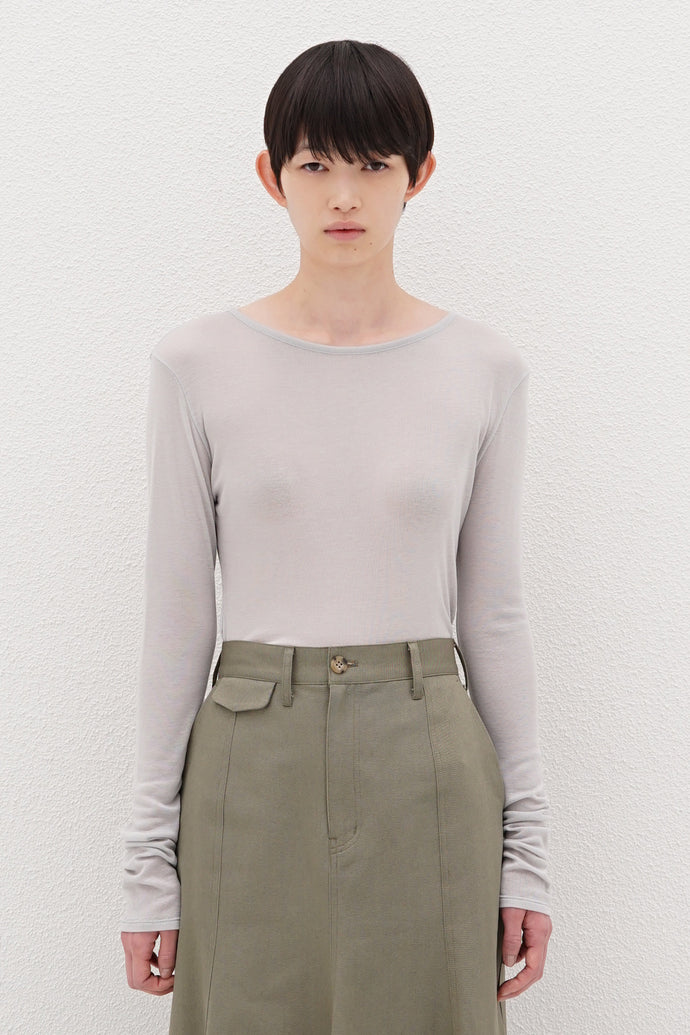 Crew Neck Top Cashmere-Blended L.Blue