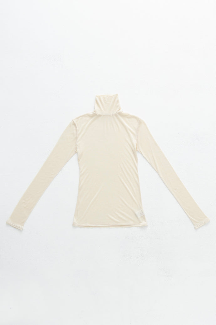 Turtleneck Top Cashmere-Blended Ivory
