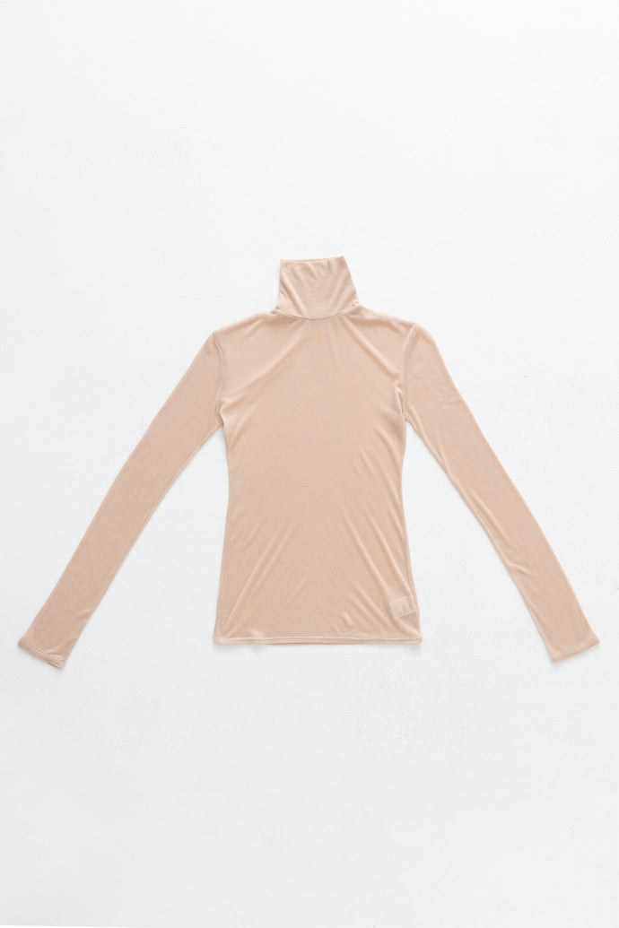 Turtleneck Top Cashmere-Blended Pink