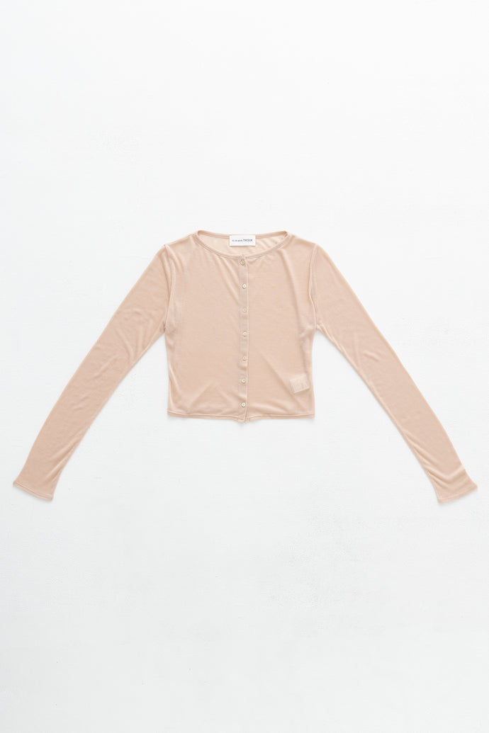 Cropped Cardigan Cashmere-Blended Pink