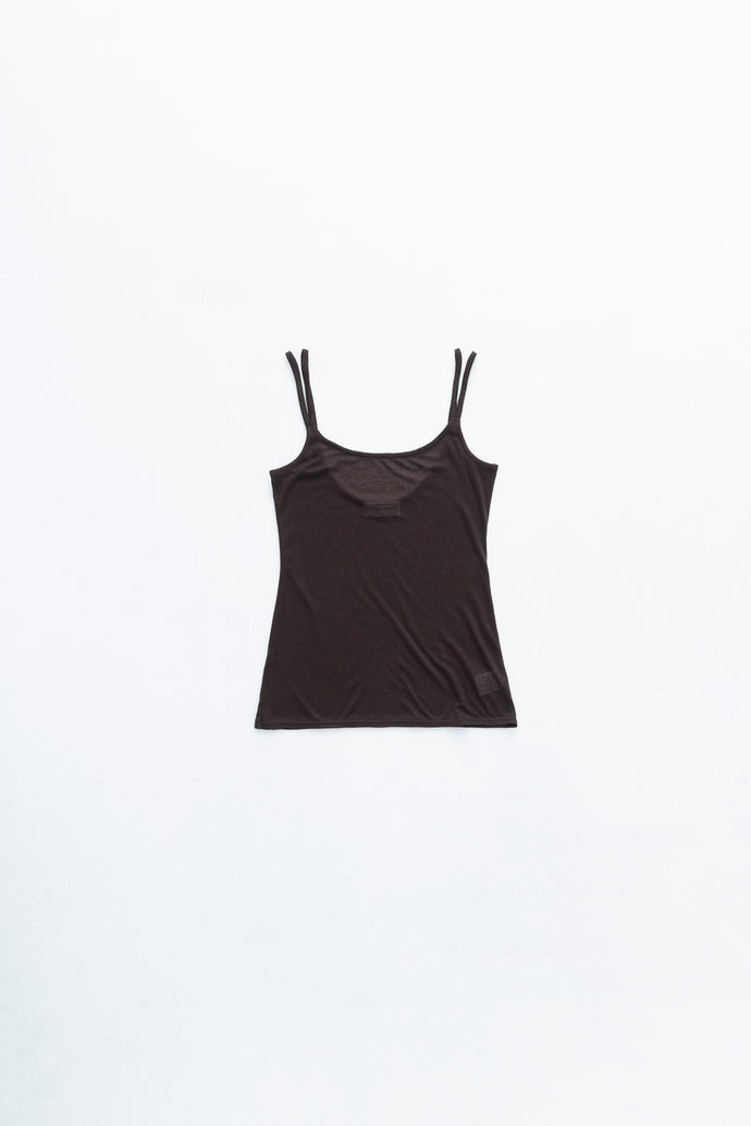 Double Strap Camisole Cashmere-Blended Brown