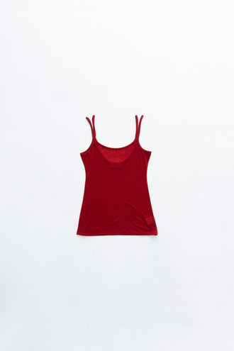 Double Strap Camisole Cashmere-Blended Red