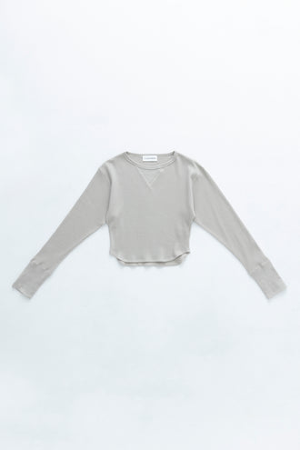 Waffle Cropped Top Greige